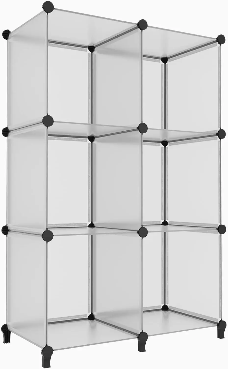 

6 Light Grey Cube Storage Organizer, Modular Storage Shelf with Hammer, Cube Storage Bin Cabinet Closet Bookshelf for Li