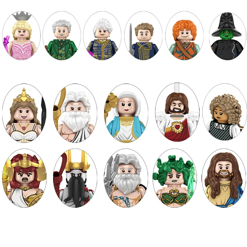 

TP341 TP342 TP343 Строительные блоки Gods Jesus Zeus Wicked: For Good Elphaba Мини-фигурки Кирпичи Модель Сборка игрушек