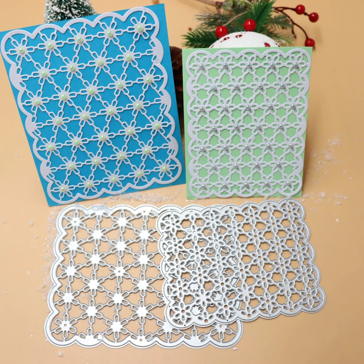 التخليص مربع خلفية نمط سكرابوكينغ يموت قطع بطاقة الديكور النقش الحرف قطع معدنية يموت الوافدين الجدد