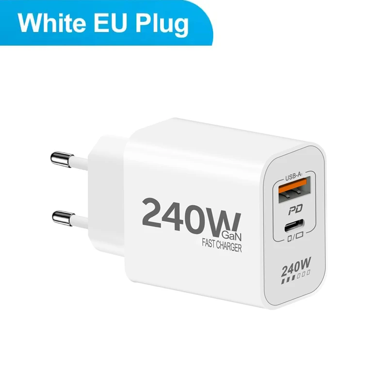 Xiaomi Original 240W Gan Schnellladegerät USB PD 2-in-1 Superschnelles Laden EU/US-Stecker für iPhone15-17 Samsung Huawei Xiaomi