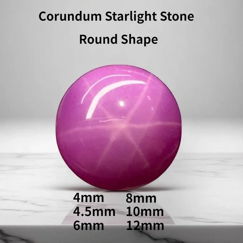 

Round Shape Corundum Starlight Stone Ruby Half Smooth Cutting Cabochon Cut Gemstones for Diy Jewelry Making