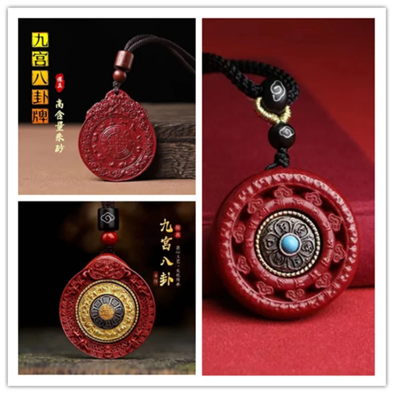 High-Content Cinnabar Purple Gold Sand Eight Patron Saints Birth Buddha Protective Talisman Charts Six Words Mantra Pendant Pend