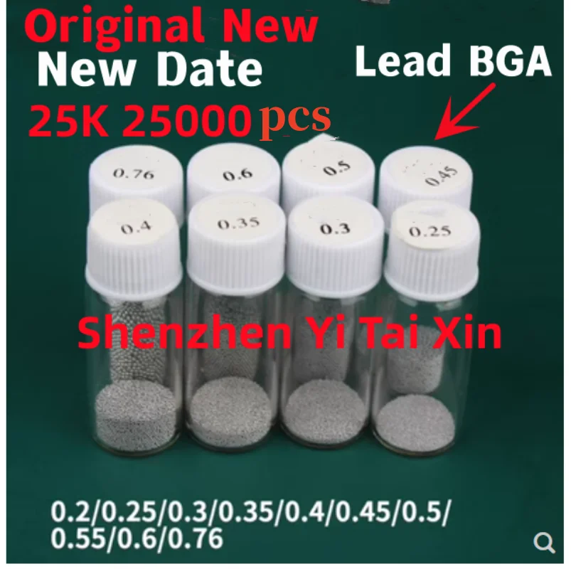 1 Flasche Reballing-Kugeln (0,2 0,25 0,3 0,35 0,4 0,45 0,5 0,55 0,6 0,65 0,76) BGA LeadSolder Ball Leaded BGA Rework Repair Tools