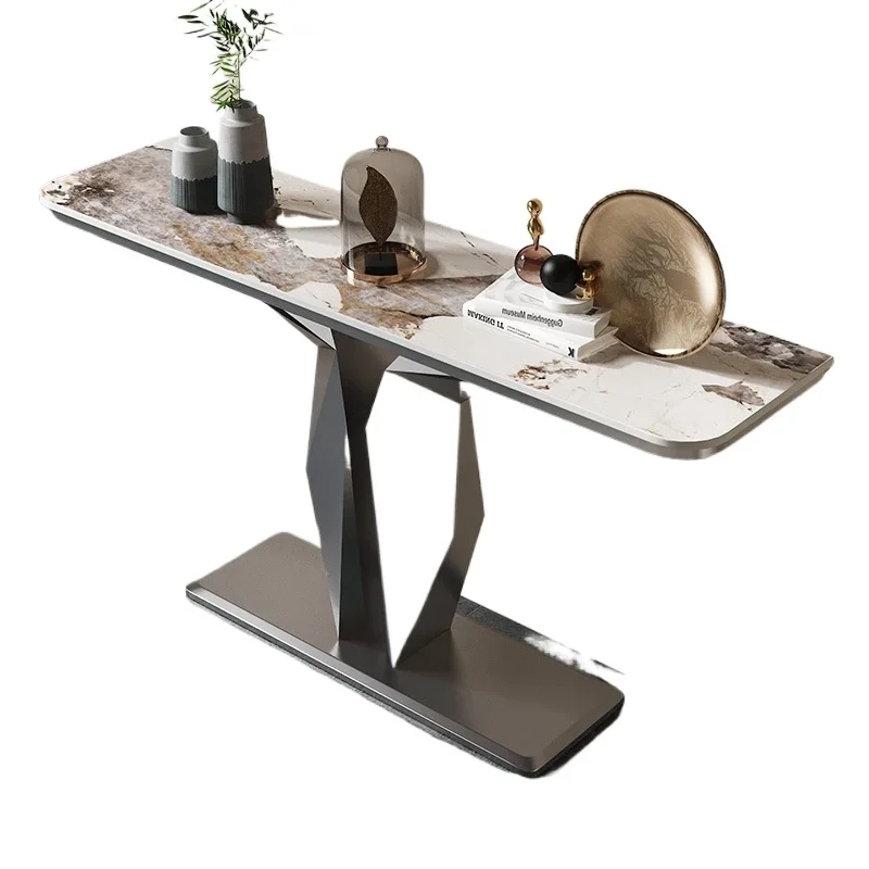 

Italian light luxury rock slab entrance table, simple and modern entrance entrance cabinet