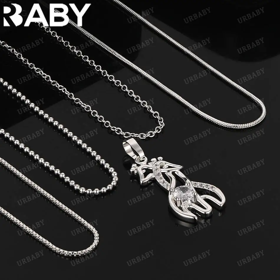 

URBABY 40-75cm 925 Sterling Silver Giraffes Pendant Necklace For Women Charm Trend Birthday Gifts Fashion Party Fine Jewelry