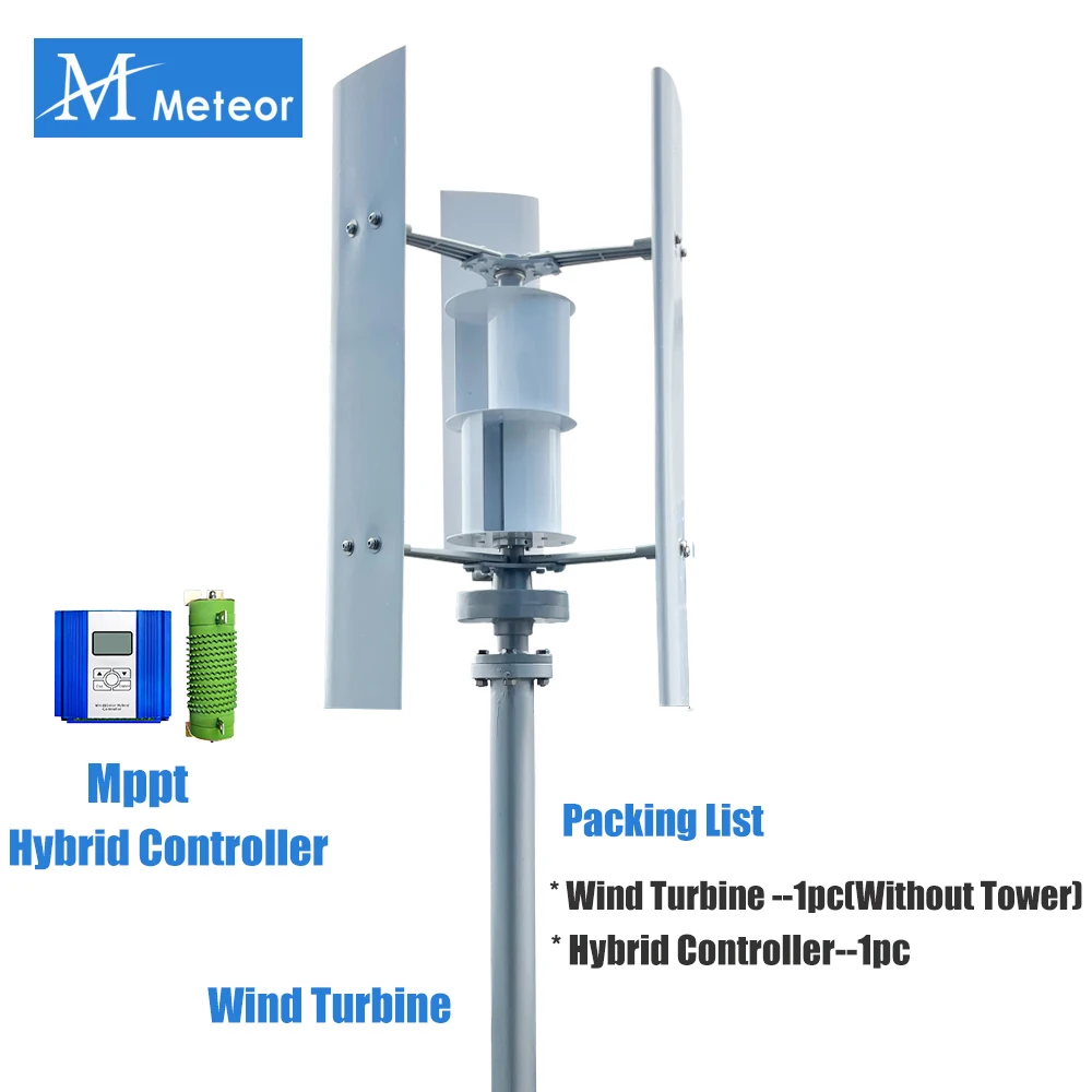 Meteor 3000W 5000W 12V 24V 48V Verticale as Magnetische generator Windturbine Gratis energie Lage snelheid Laag geluidsniveau Huishoudelijke boerderij 220V