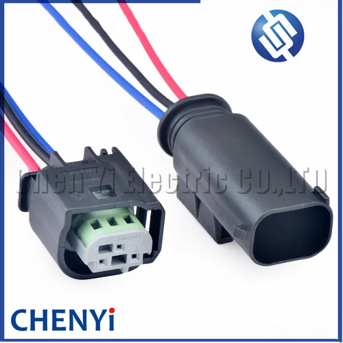 Conector de sensor de estacionamiento PDC automático de 3 pines 2- 967642 -1 1J0 972 483 A 8E 0971934   Conector impermeable para coche Cable enchufe de mazo de cables
