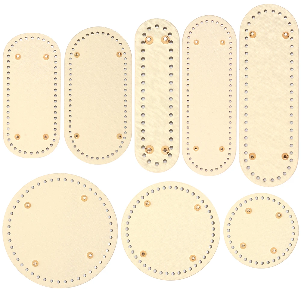 

Круглое овальное дно для вязаной сумки, сумки ручной работы из искусственной кожи, основа с отверстиями, аксессуары для вязаной крючком своими руками, универсальное дно сумки