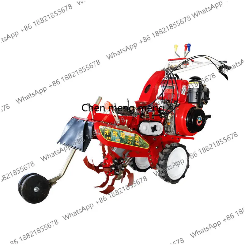 

Agricultural trencher Small orchard management Deep trench trenching soil ridge raising artifact Micro tiller