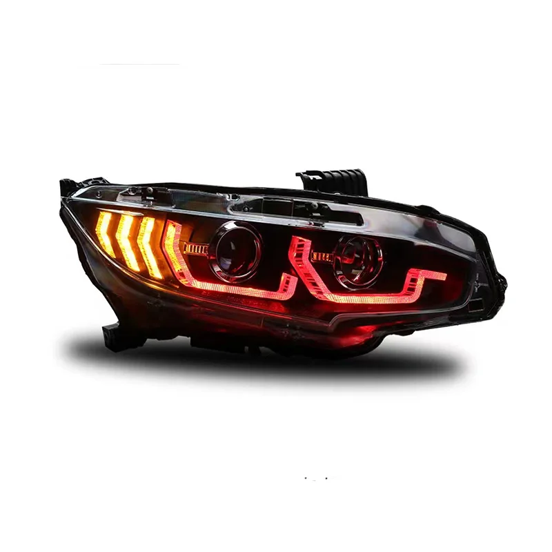 For Honda Civic 2016 Glow Diode Dynamic Start Animation DRL Headlight Assembly - 2020 Headlight Headlight Lamp Ready to Use