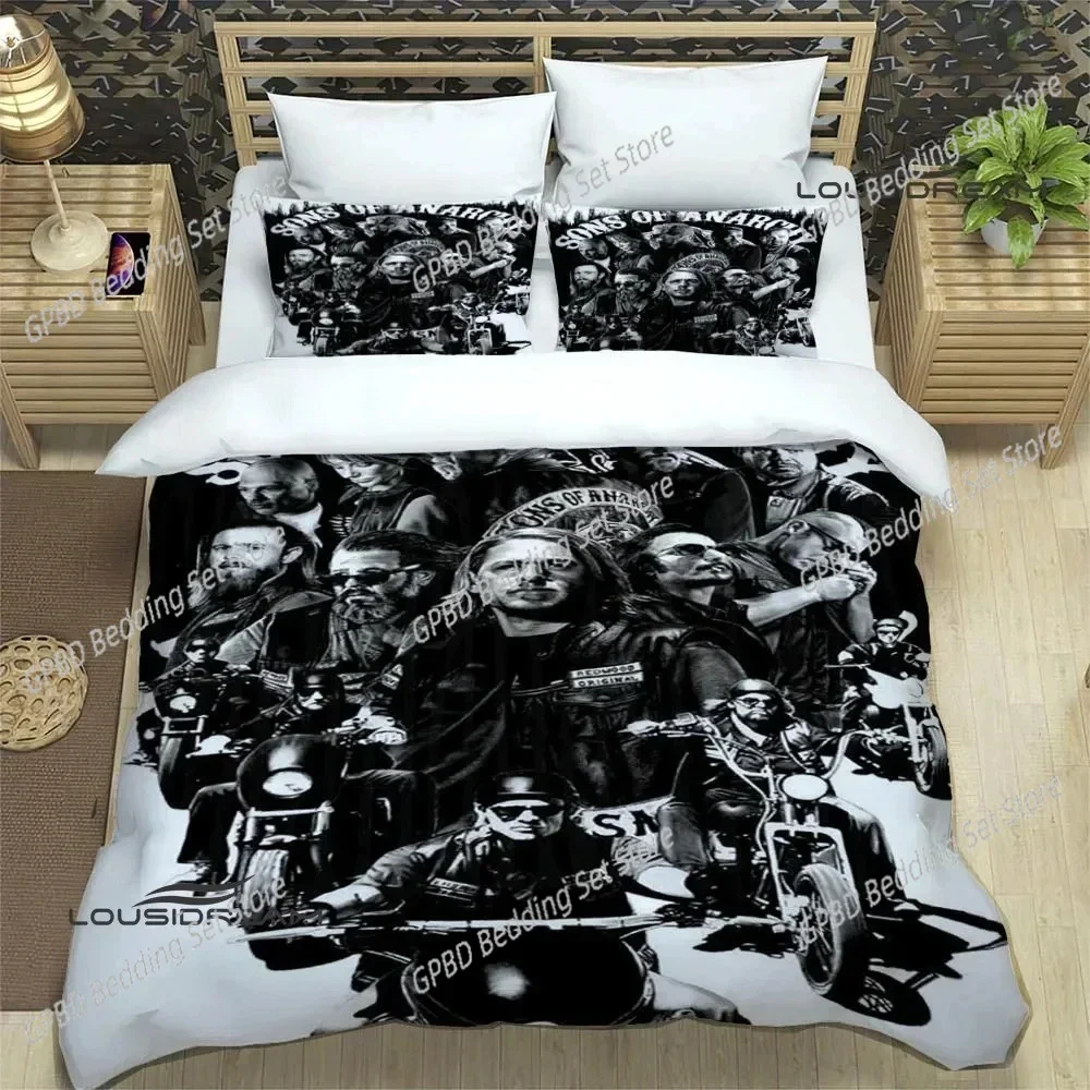 Sons of Anarchy Retro printed Bedding Sets exquisite supplies set duvet cover bed comforter set bedding set luxury birthday gift