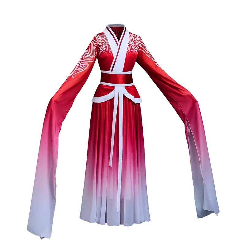 Robe de danse Hanfu, vêtements folkloriques, tenue de danse parapluie classique, robe élégante en éventail Yangko, spectacle de danse carrée moderne nationale