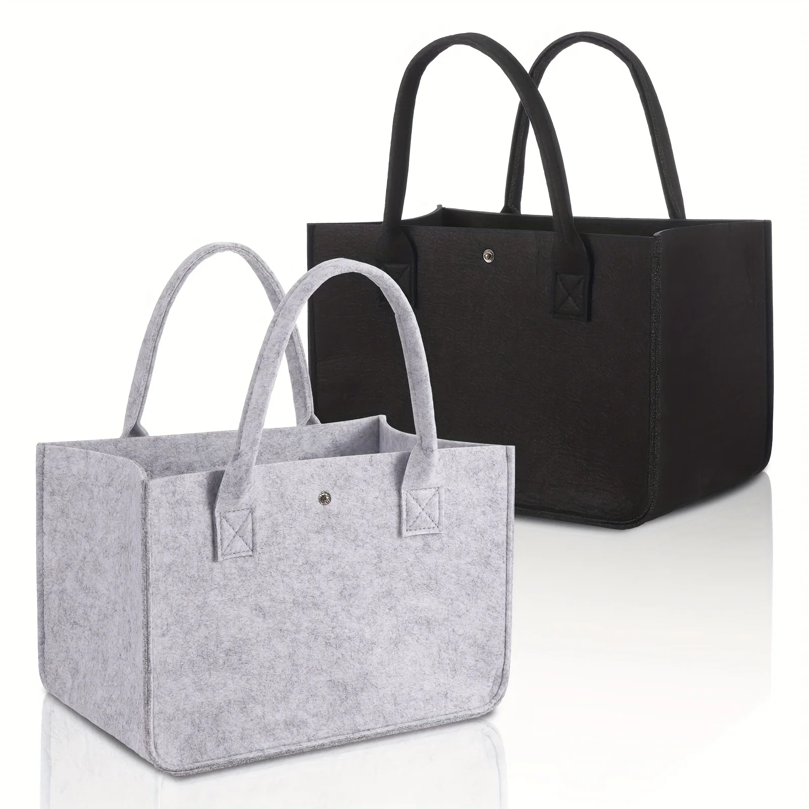 1/2 قطعة أكياس تسوق قابلة للطي، حقيبة مستطيلة مقاومة للتسرب مع قابض، حقائب حمل متعددة الاستخدامات للألعاب والبقالة