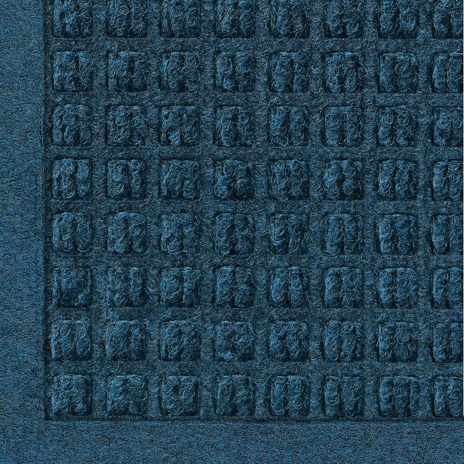 Commercial-Grade Entrance Mat with Fabric Border Indoor Outdoor Quick Drying Stain Resistant Door Mat 3' x 10' Navy, Customized
