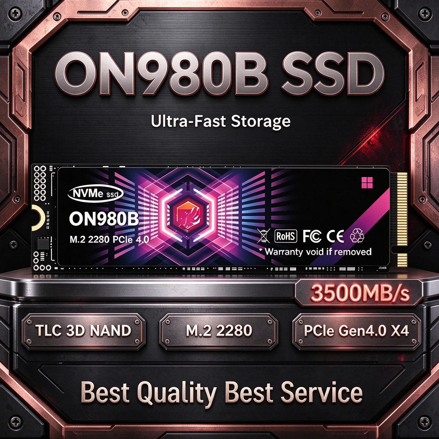 New Original ON980B M.2 NVMe SSD 500GB 1TB 2TB 4TB Portable Solid State Hard Disk Drive for Laptop Desktop Computer