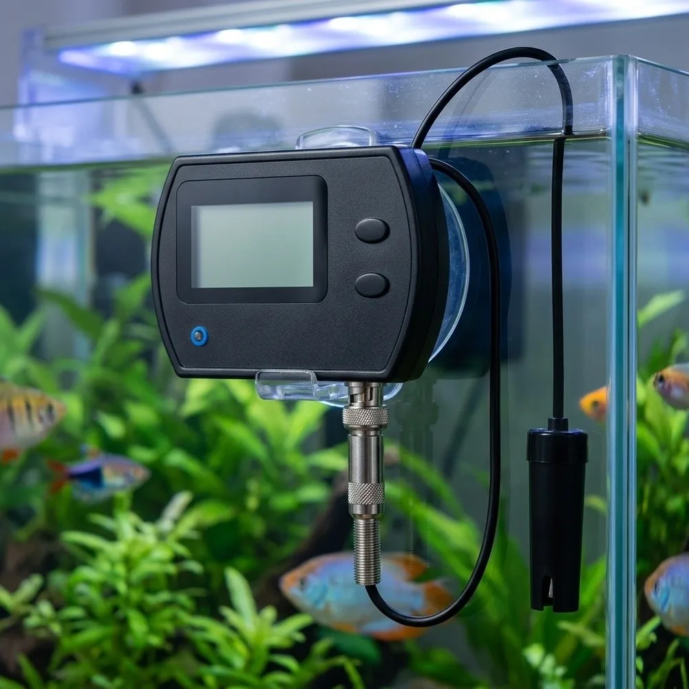 2-in-1 Digital PH Temperature Meter With Replaceable BNC Probe For Atc Backlit Display For Aquarium Hydroponics Water Quality