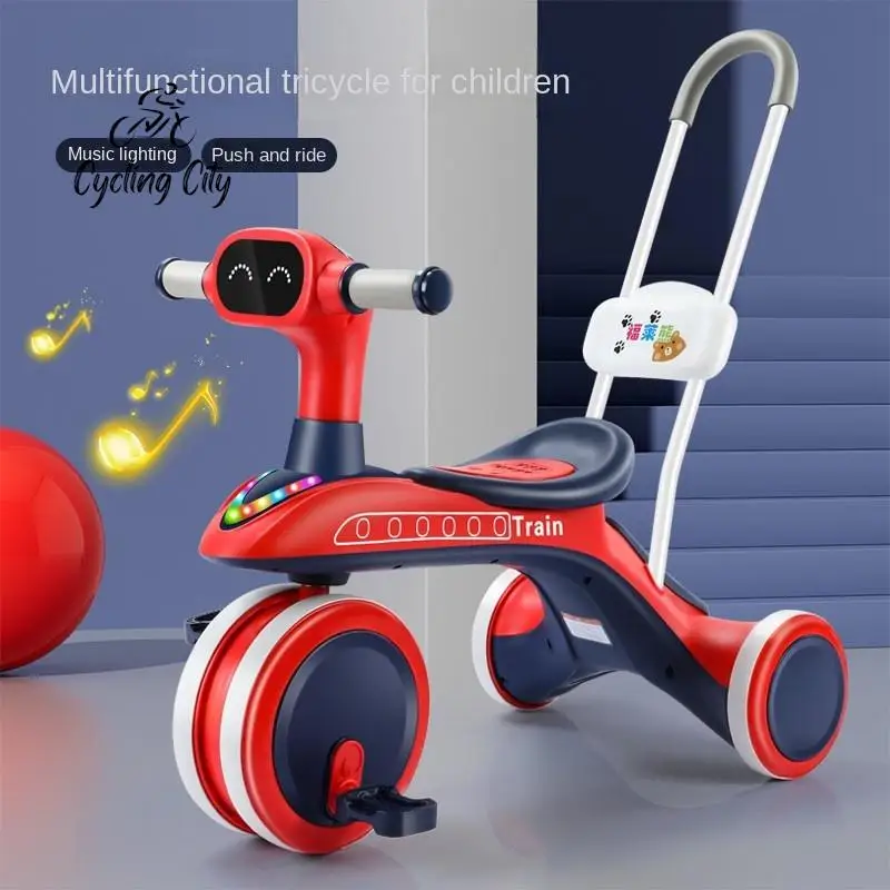 Children's Tricycle Pedal Bike Is Suitable For 1-6 Year Old Babies To Exercise Balance Ability Two Types Of Balance Bikes Music