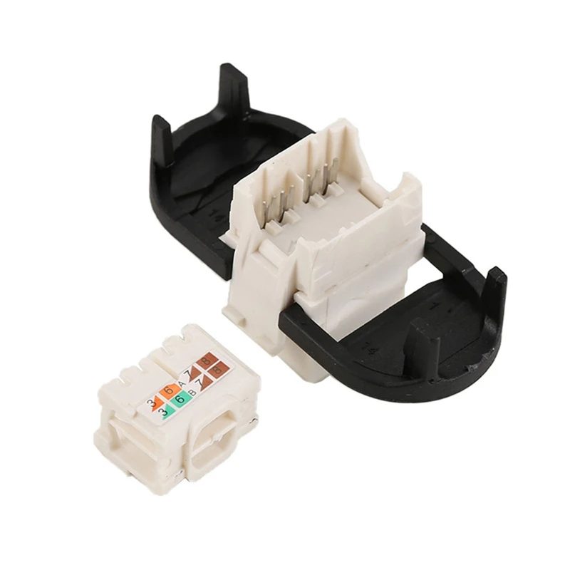 10 peças porta rj45 cat6a t568b hub ethernet lan de furo único capa antipoeira protetor de bloqueio