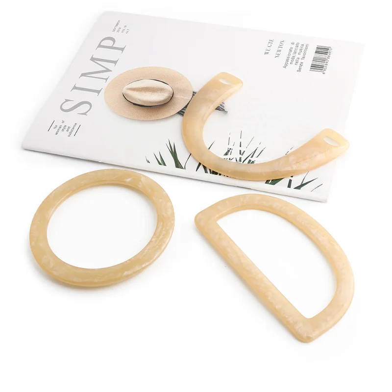 2/4/6 قطعة مقابض حقيبة الراتنج ، إطار الخياطة حقيبة من القماش ، مقابض قابلة للفصل ، إطار مزخرف لحقيبة المعصم ، ملحقات حقيبة DIY #6