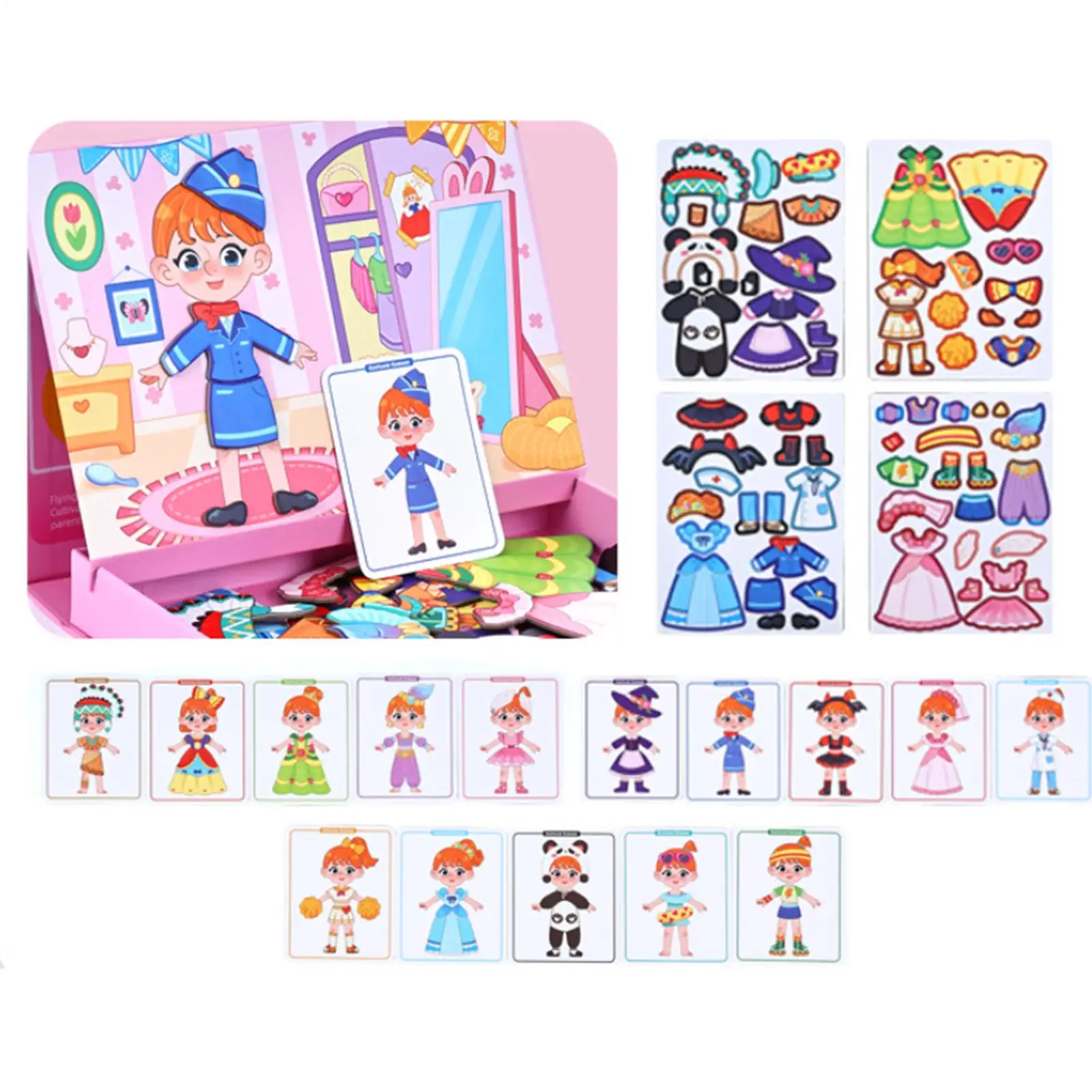 Puzzle Magnetik Dua Sisi Permainan Berpura-pura Menyulap Wajah Puzzle Untuk Anak Perempuan Remaja Balita Keluarga Sekolah Rumah