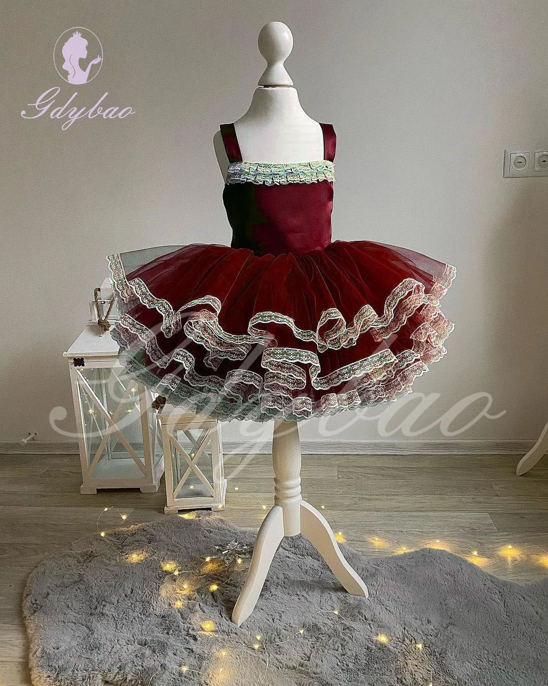 

Baby Wine Red Flower Girl Dress for Wedding Puffy Sleeveless Princess Kids Birthday Party First Communion Elegant Ball Gown