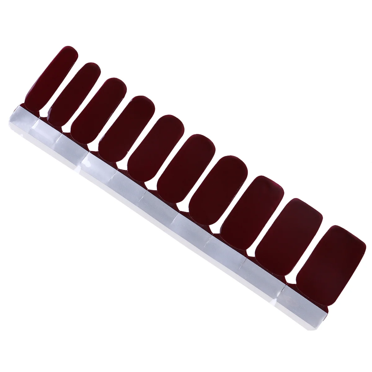 20Pcs Nail Sticker Durable Flame Red Solid Color DIY Manicure Accessory Women Nail Art Sticker for Party Birthday Holiday