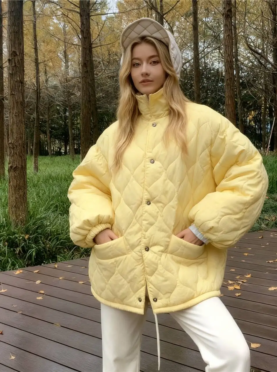 

Parkas Womens Real Rabbit Fur Autumn Ruched Lace-Up Ribboned Fluffy Fuzzy Feminina Graceful Sweet Lovely Kawaii Youthful Commute
