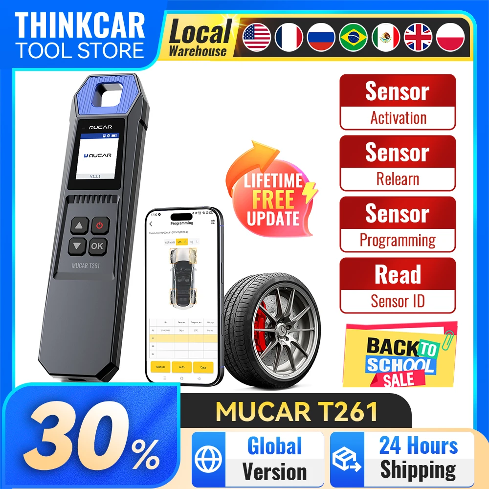 2026 MUCAR T261 Tire Pressure Inspection Tools TPMS System Car Code Reader Sensor Programming Tools For MUCAR 892BT VO7S VO6