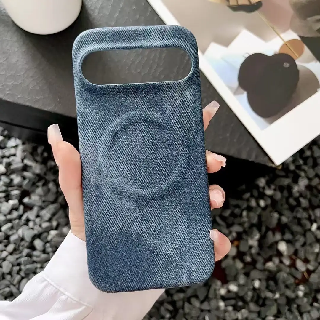 

For Google Pixel 10 ProXL Case Luxury Denim Texture Magnetic Cover For Google Pixel 9A 9 Pro XL Shockproof Bumper Funda