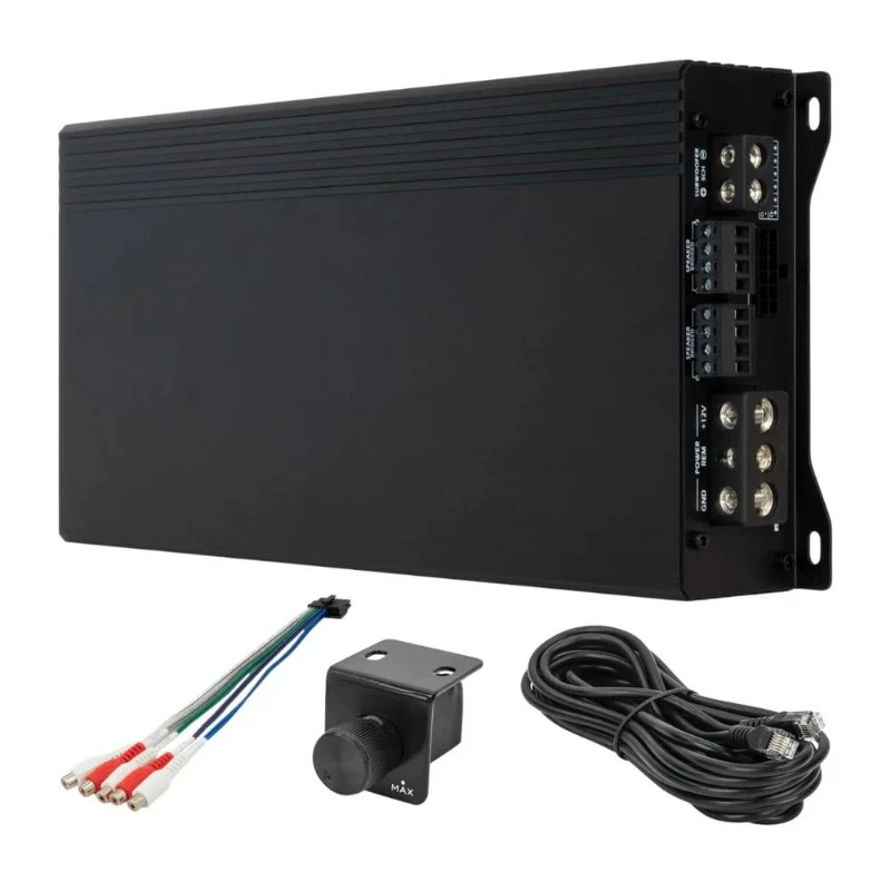 1200 Watt 5-Channel Car Audio Amplifier, Class D, Hexfet Mosfet, Crossover High-Pass/Low-Pass Filter, Subsonic Filter