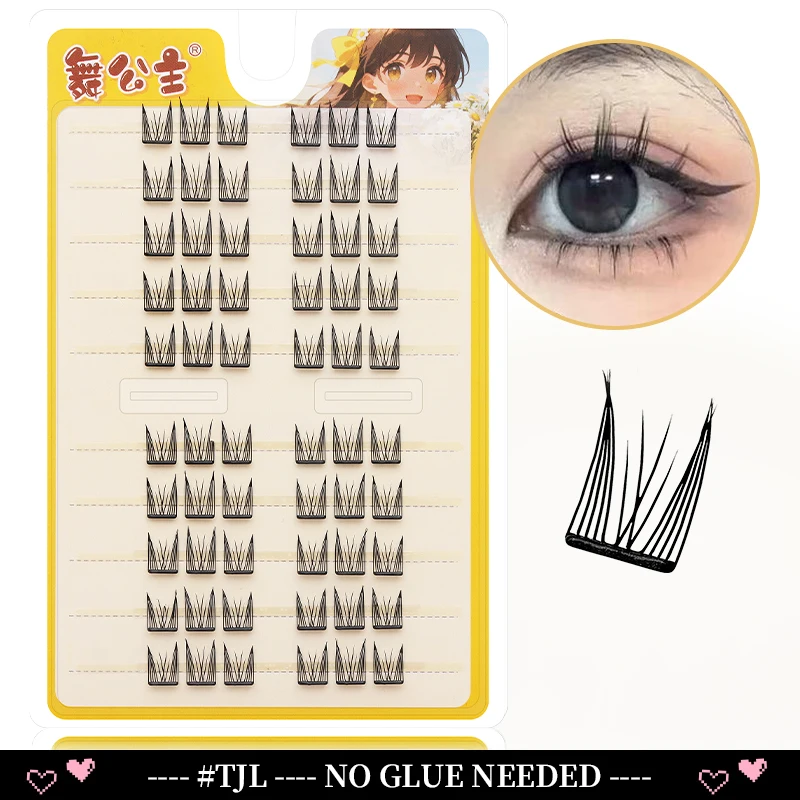 DINGSEN 10 Reihen Selbstklebende Einzelwimpern Ohne Klebstoff DIY Wimpernverlängerung Cluster Handgefertigte Wimpern Natürliche Wimpern – Detail 29