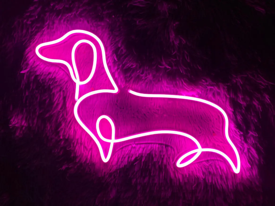 Teckel Hond Geleid Teken, Teckel Hond Geleid Teken, Muur Decor, Dier Neon Sig, Custom Neon Bord, Restaurant Geleid Bord