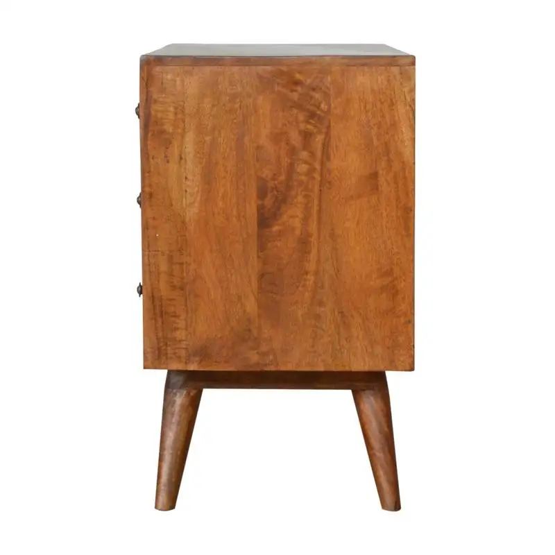 Solid Wood Carved Chestnut Sideboard with Elegant Design and Ample Storage Space