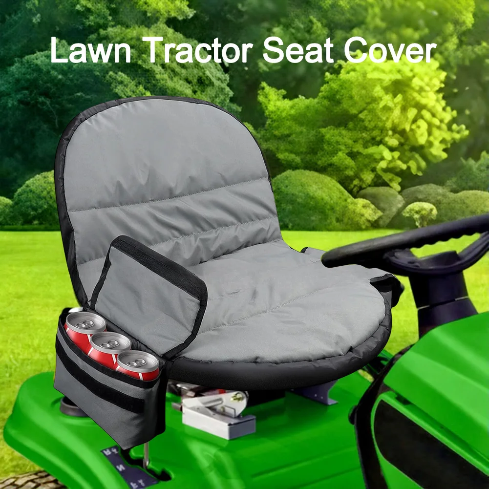 1pc Riding Mower Seat Covers With Pockets Elastic Fit 600D Oxford Cloth Waterproof Wear-resistant Mower Protection Cover