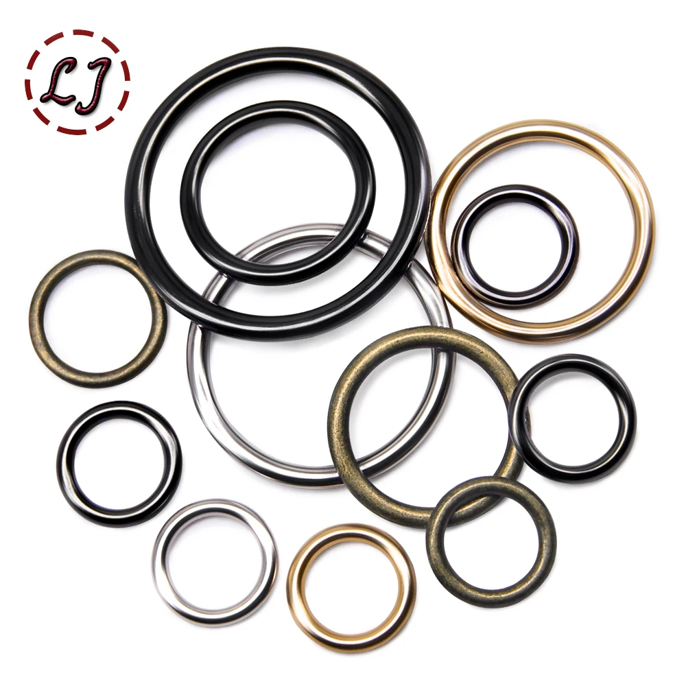 60pcs/lot wholesale 20mm/25mm/30mm/35mm black bronze gold silver circle ring Connection alloy metal shoes bags Belt Buckles DIY