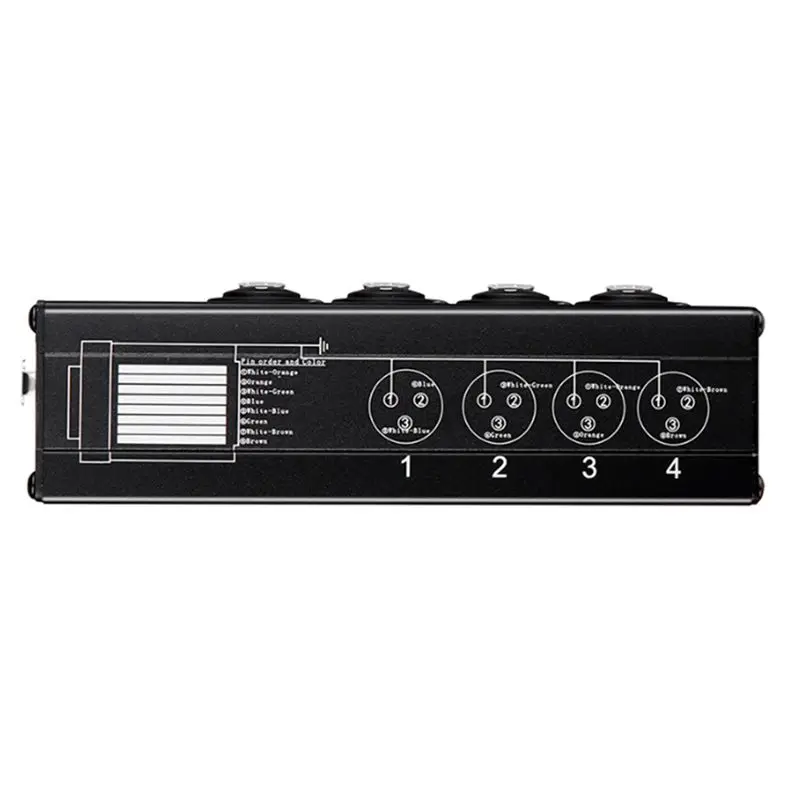 AS95 4-Channel XLR Network Extender Stage Sound Lighting Converter Box for Recording Studio Male Female