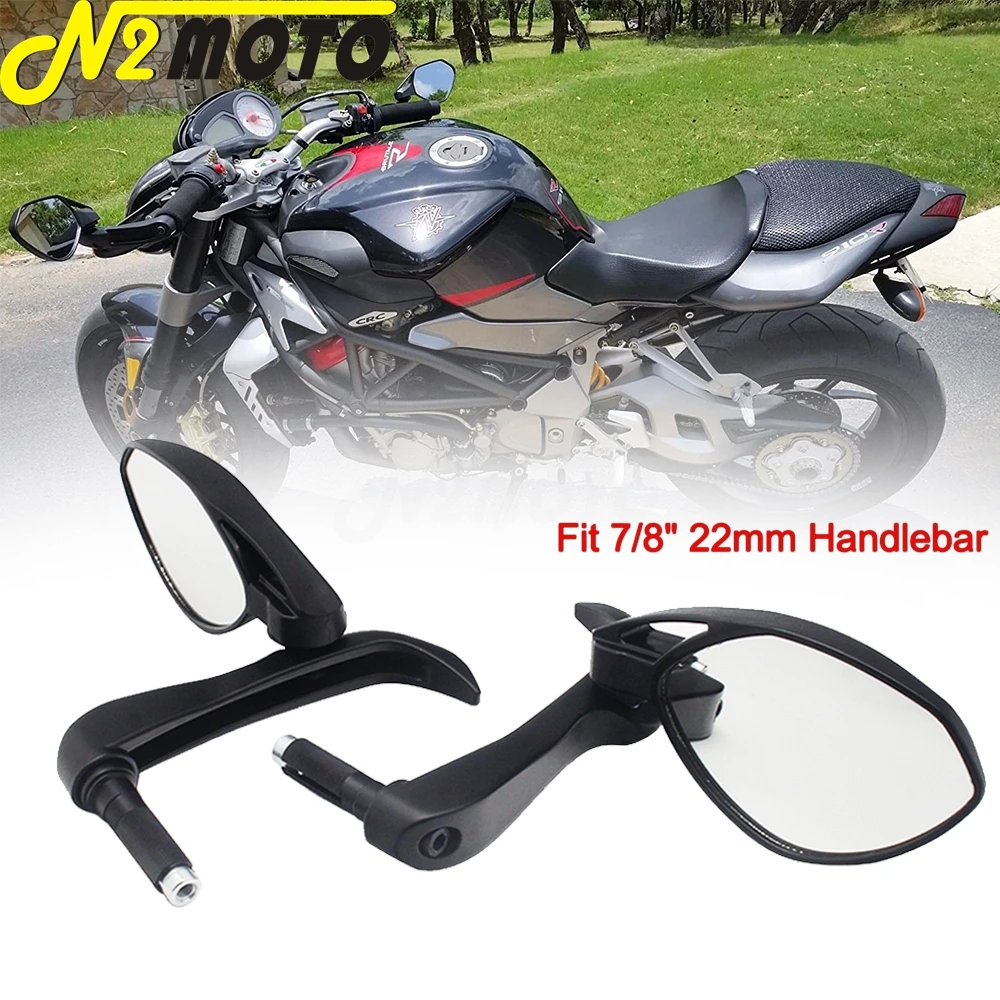 

Universal Cafe Racer Motorcycle 22mm 7/8" Handlebar End Mirror Adjustable Folding Side Rear View Mirrors For MT-09 MT09 NINJA300