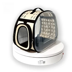Mochila transparente plegable para gatos y perros portátil transpirable