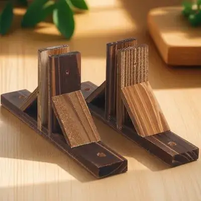 Wooden Garden Fence Stand Holder 2pcs Lawn Picket Fence Base Stabilizer Wood Fence Base Kit for Outdoor Fence Supplies view 6