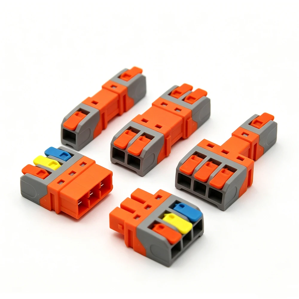 5PCS Plug In Type Quick Wire Connector Electrical Lever Spliceable Multiple-input Multiple-output Universal Led Terminals Blocks