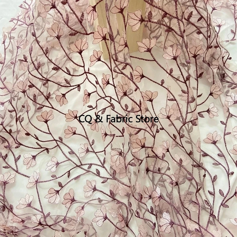 

Good Quality Mesh Embroidery Flower Clothing Lace Fabric DIY Women's Skirt Wedding Dress Doll Clothes Mesh Accessories