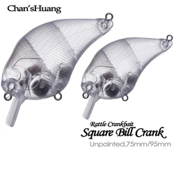Chan’sHuang 20PCS 14.5G/25.8G artificial Unpainted Square Bill Crankbait Wobbler Float Fishing Lures Blank For DIY