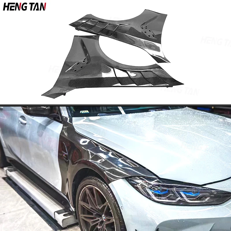 

Dry Carbon Fiber Front Fender Vent Fender For BMW M4 G82 2021+ AE Style Front Louvered Fender Body Kit