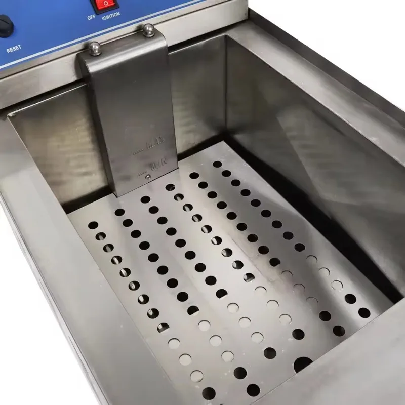 التجارية 18L الغاز المقلاة العميقة الفولاذ المقاوم للصدأ المقلية الفرنسية آلة خزان واحد آلة القلي غاز البترول المسال مع صمام الزيت ل KFC