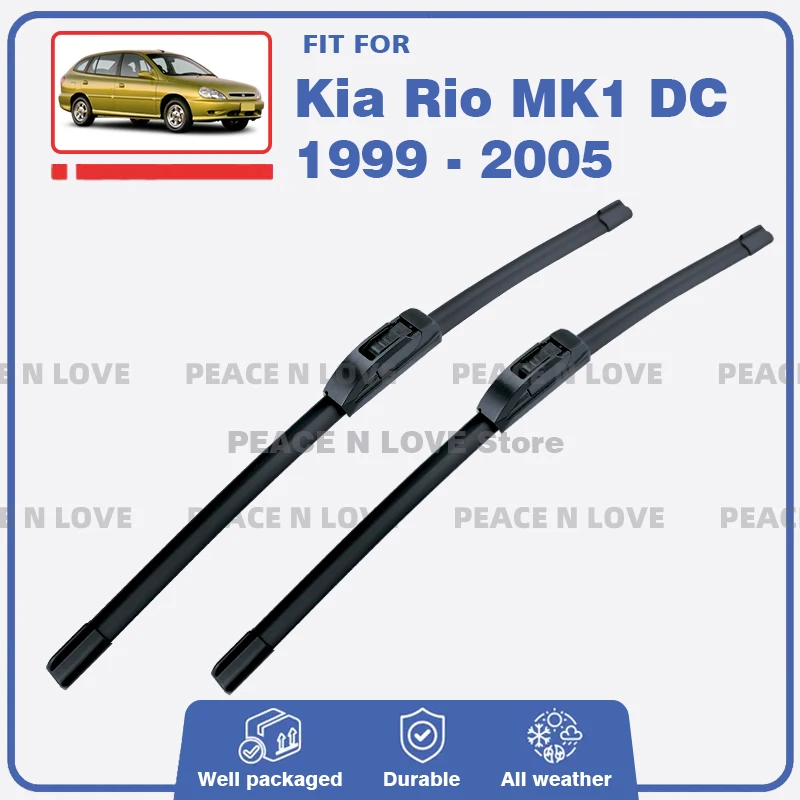 

Передние щетки стеклоочистителя для Kia Rio MK1 DC 1999-2005, 2 шт., прочные резиновые щетки для лобового стекла, автомобильные аксессуары