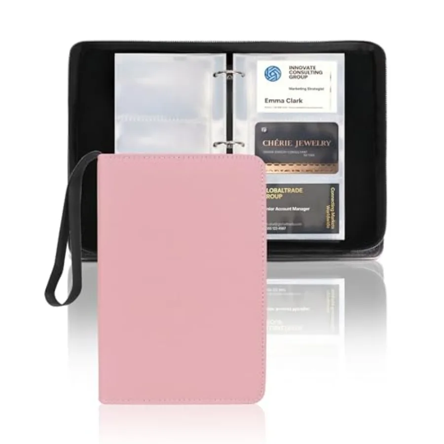 

Leather Business Card Book Holder Organizer, Professional Name Card Book Holder with 300 Card Capacity, Portable PU Credit Card