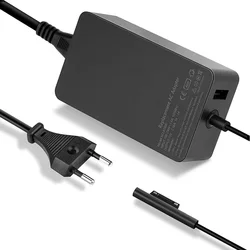 Powerful Surface Pro Charger: 44W 15V 2.58A, Compatible with 39W/36W/24W. For Surface Pro 3-6 & Windows Tablet. USB 5V 1A.