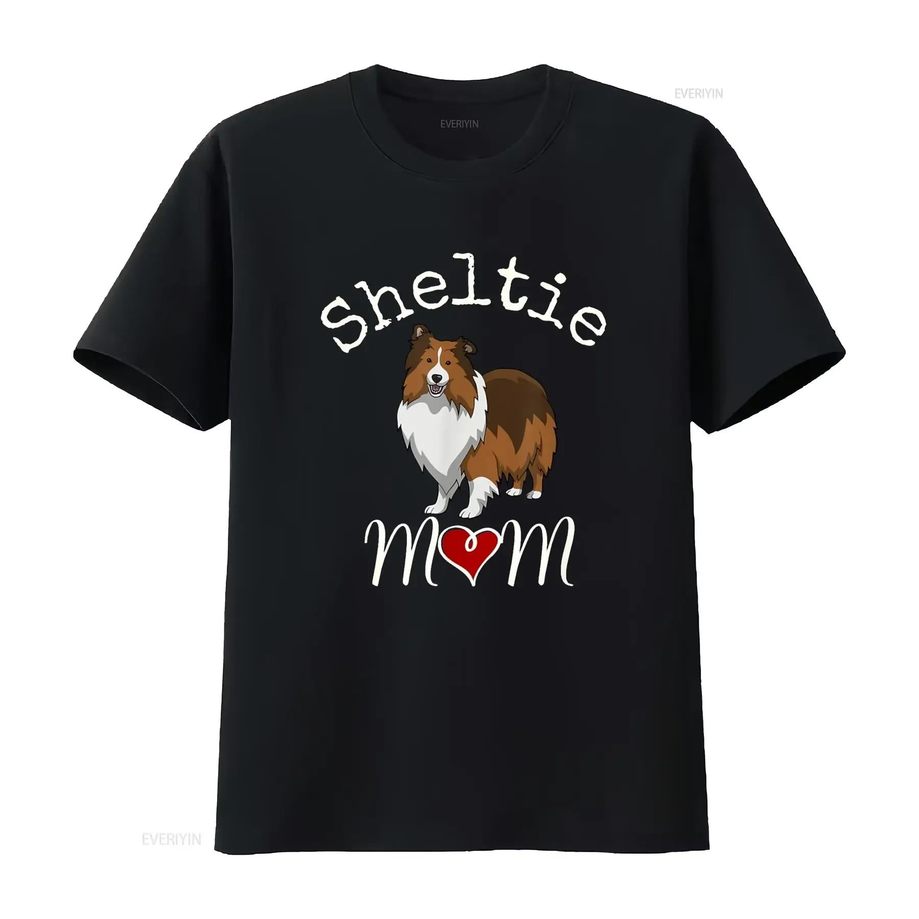 Sheltie Mom تي شيرت عتيق مغسول مريح ناعم للارتداء اليومي أوم قليلاً للجنسين تنفس موضة أنيقة