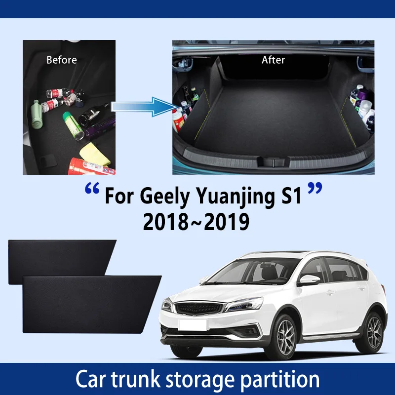 

Car Accessories For Geely Yuanjing S1 2018~2019 CUV Trunk Storage Partition Multifunction Storage Auto Interior Parts Organizer