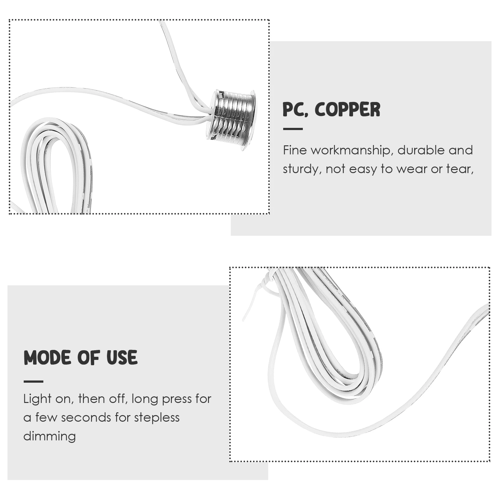 

LED Light Strip Touch Switch PWM Dimming White Flame Retardant 12V 24V Home Office Use